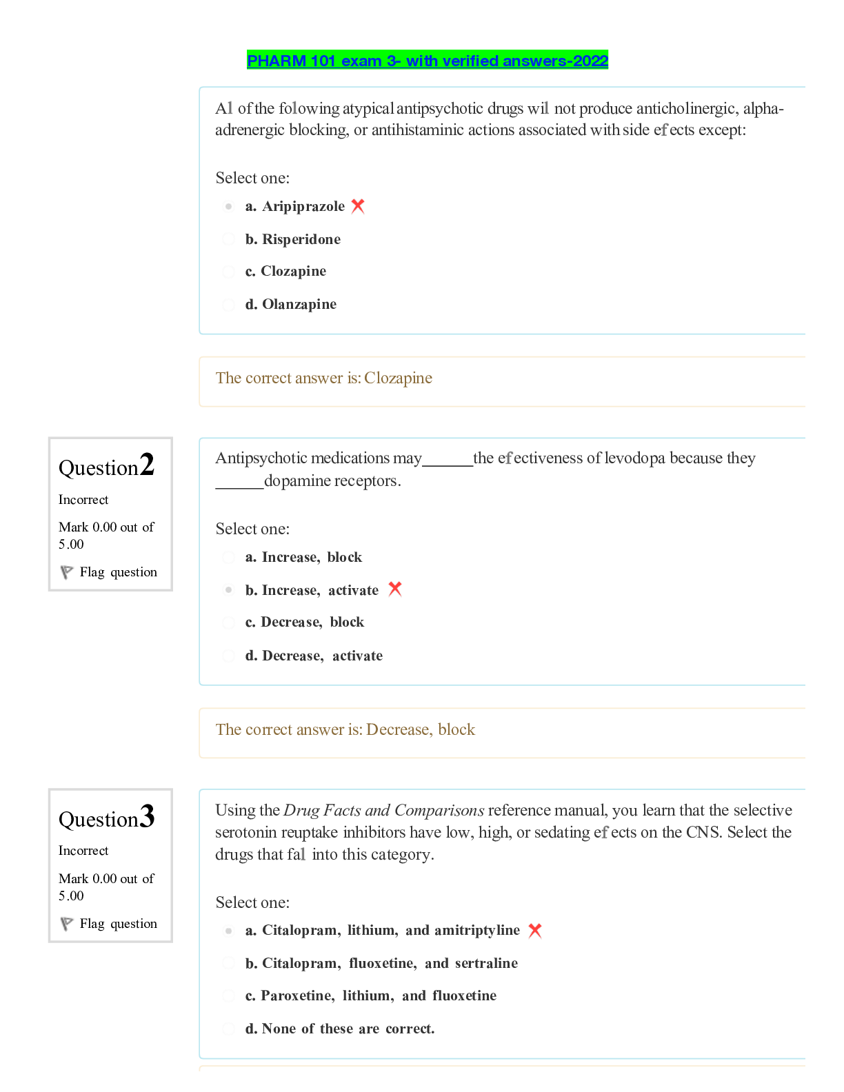 Preview of PHARM 101 exam 3- with verified answers-2022